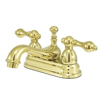 Kingston Brass Restoration Two Handle 4" Centerset Lavatory Faucet with Brass Pop-up