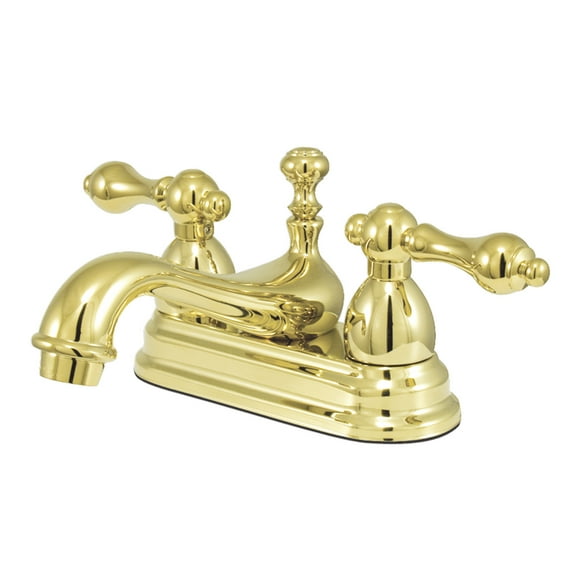 Kingston Brass Restoration Two Handle 4" Centerset Lavatory Faucet with Brass Pop-up