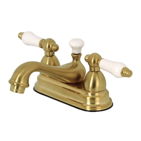 Kingston Brass KS3607PL 4 in. Centerset Bathroom Faucet, Brushed Brass