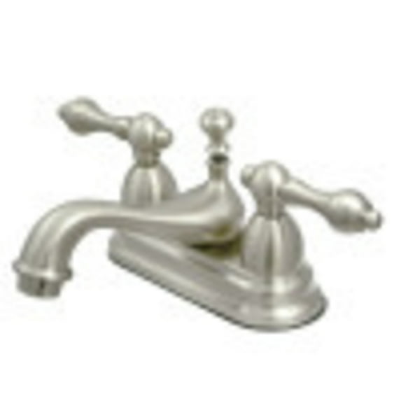 Kingston Brass Restoration Two Handle 4" Centerset Lavatory Faucet with Brass Pop-up
