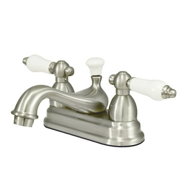 Kingston Brass KS3608PL 4 in. Centerset Bathroom Faucet, Brushed Nickel