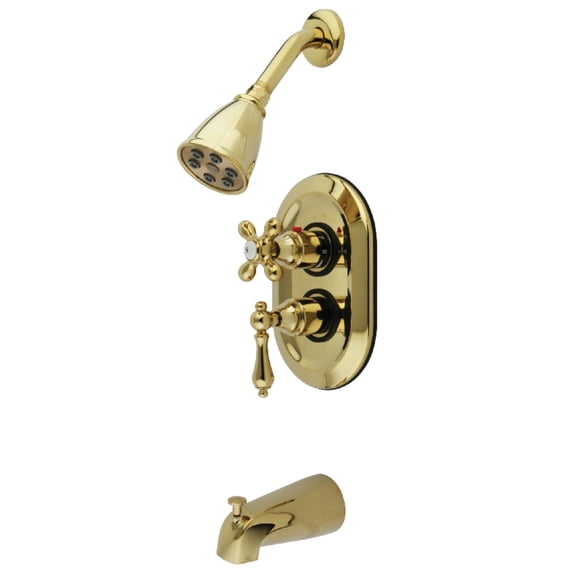Kingston Brass KS36320AL Tub and Shower Faucet, Polished Brass