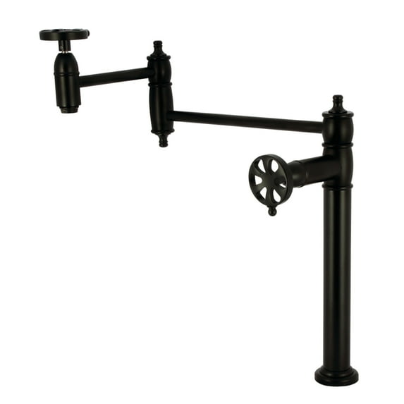 Kingston Brass KS3700RX Belknap Deck Mount Pot Filler Faucet, Matte Black