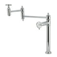 thumbnail image 1 of Kingston Brass KS3701RKX Webb Deck Mount Pot Filler Faucet with Knurled Handle, Polished Chrome, 1 of 7