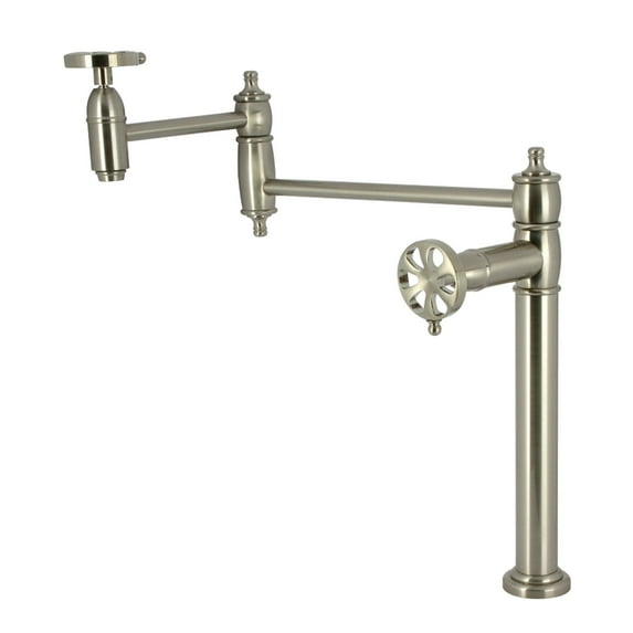 Kingston Brass KS3708RX Belknap Deck Mount Pot Filler Faucet, Brushed Nickel