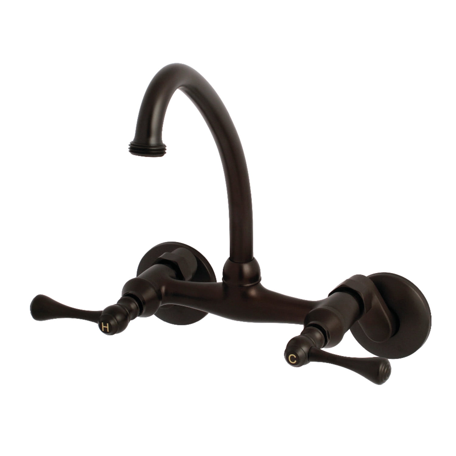 Oil Rubbed Bronze Wall Mount Laundry Faucet with Dual Handles