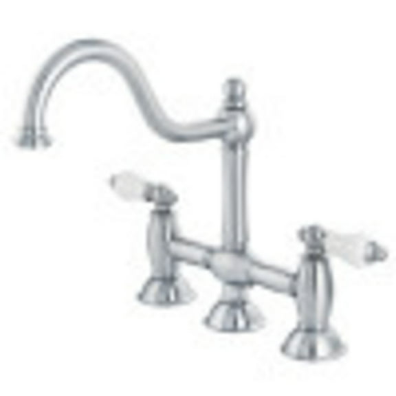 Kingston Brass KS3781PL Restoration Bridge Kitchen Faucet, Polished Chrome