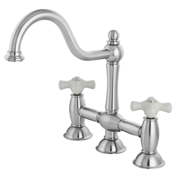 Kingston Brass KS3781PX Restoration Bridge Kitchen Faucet, Polished Chrome
