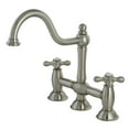 thumbnail image 1 of Kingston Brass KS3788AX Restoration Bridge Kitchen Faucet, Brushed Nickel, 1 of 2