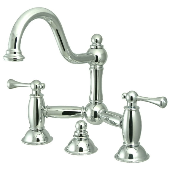 Kingston Brass KS3911BL Restoration Bathroom Bridge Standard Mount Faucet, Polished Chrome