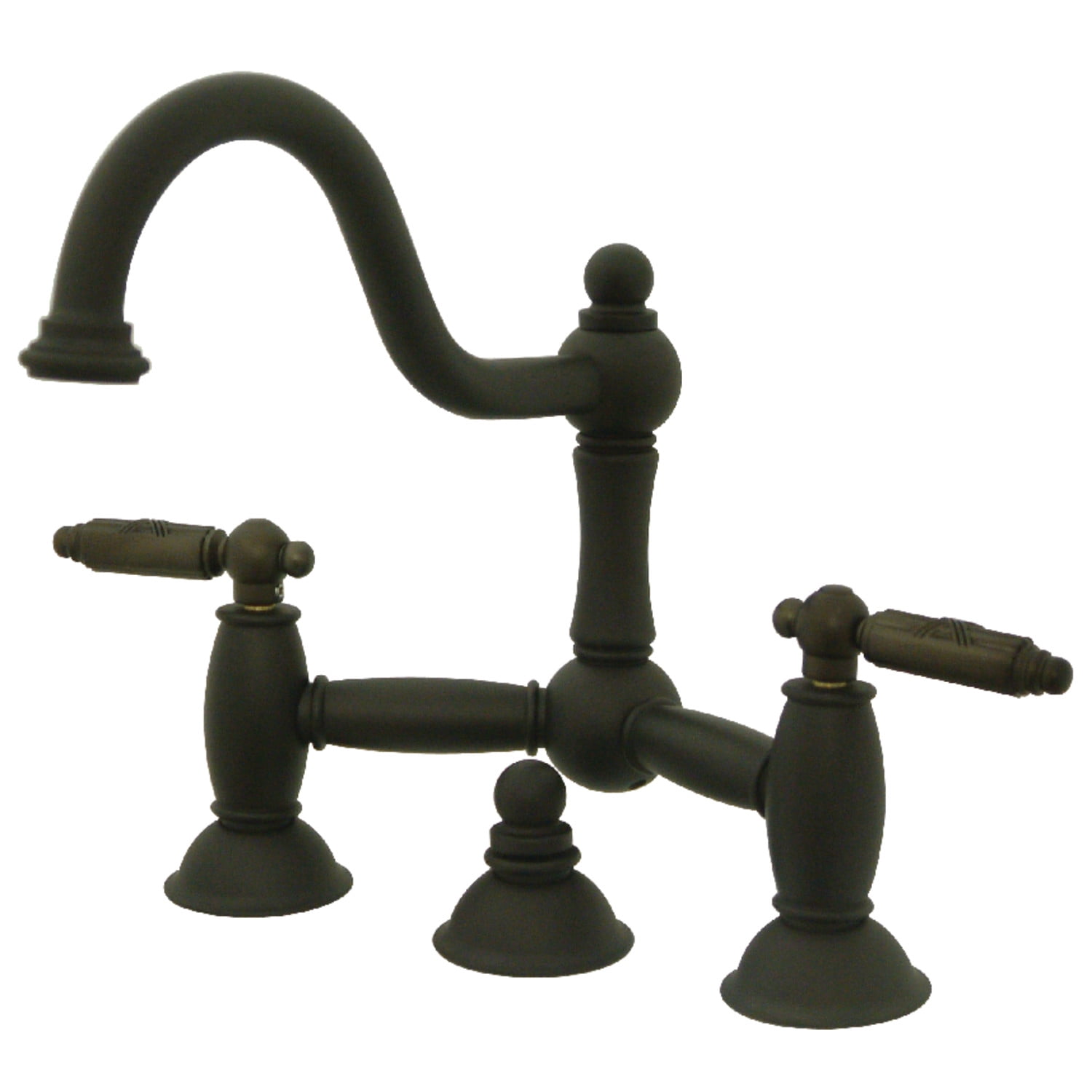 Kingston Brass KS3025PX Oil Rubbed Bronze Tub Faucet - Wall Mount Roman Tub Filler With Cross Handles | 8" Centers