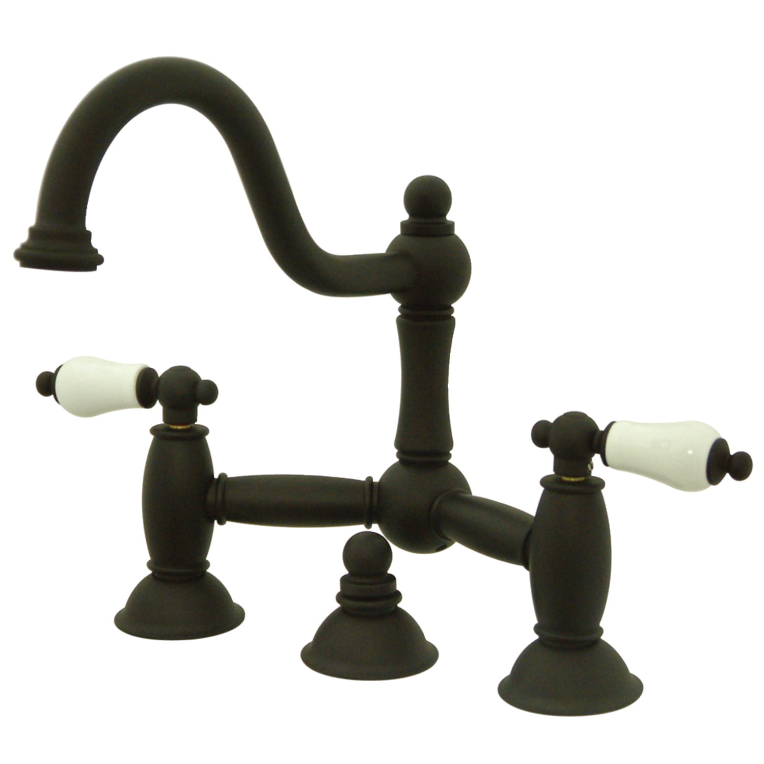Kingston Brass KS3915PL Restoration Bathroom Standard Mount Bridge Faucet, Oil Rubbed Bronze