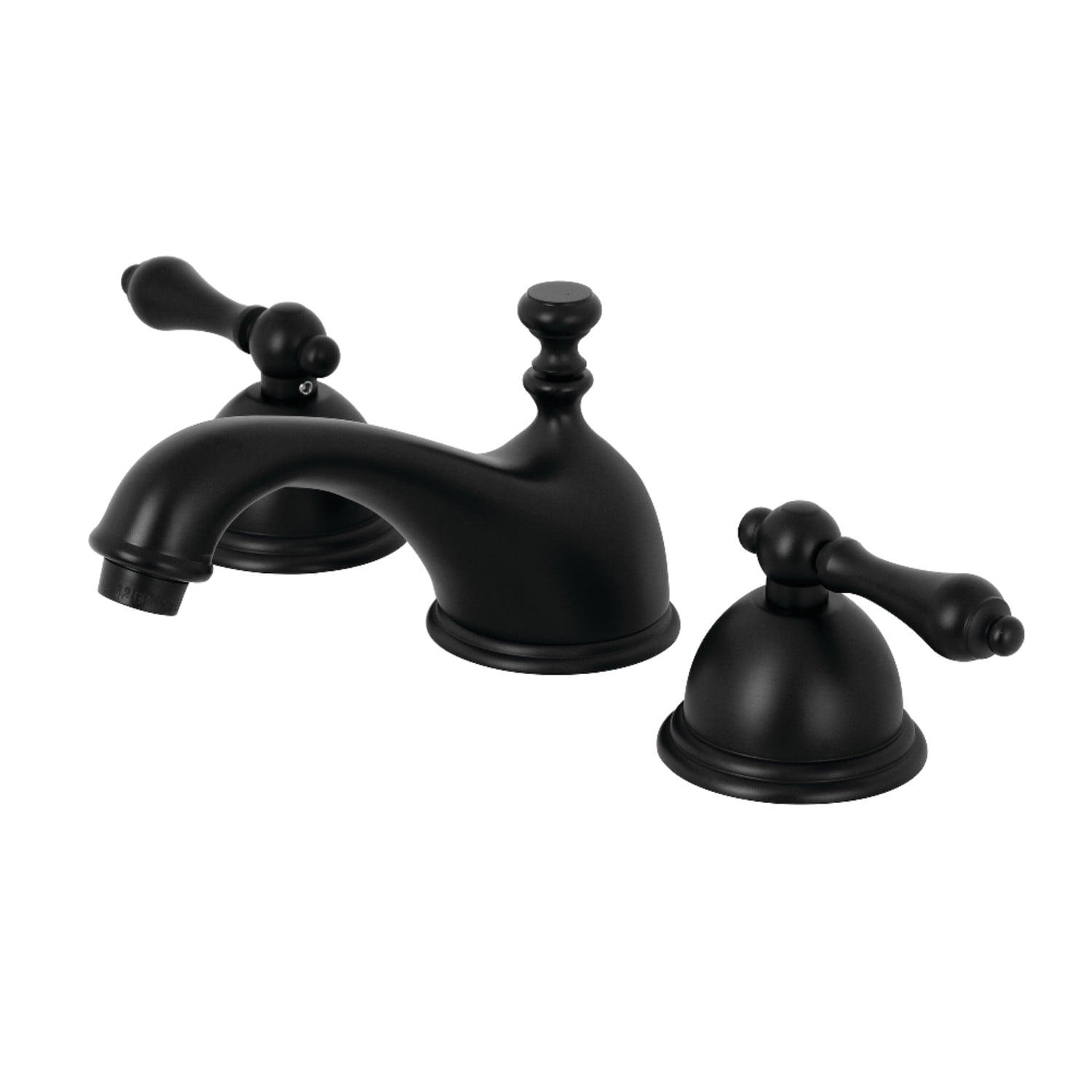 Matte Black Brass Traditional Widespread Bathroom Faucet