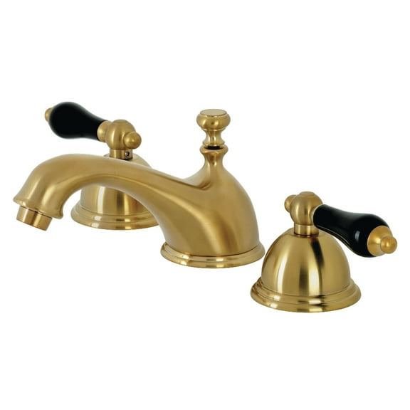 Kingston Brass KS3967PKL Duchess Widespread Bathroom Faucet with Brass Pop-Up, Brushed Brass