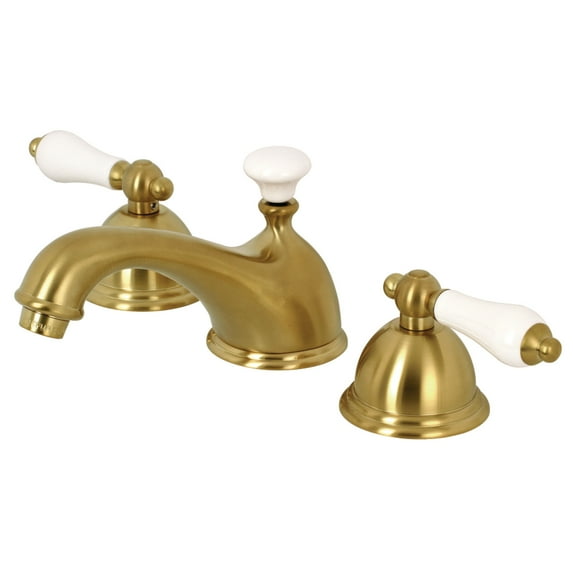 Kingston Brass KS3967PL 8 in. Widespread Bathroom Faucet, Brushed Brass