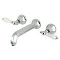 thumbnail image 1 of Kingston Brass KS4021PL Metropolitan Two-Handle Wall Mount Roman Tub Faucet, Polished Chrome, 1 of 2