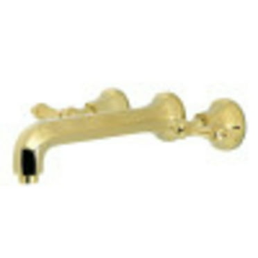 Kingston Brass KS4022AL Metropolitan Two-Handle Wall Mount Roman Tub Faucet, Polished Brass