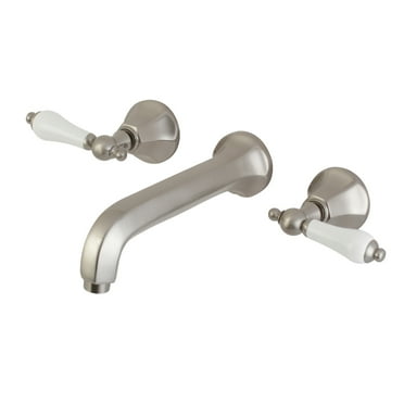 Kingston Brass KS4028PL Metropolitan Two-Handle Wall Mount Roman Tub Faucet, Brushed Nickel