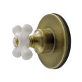 thumbnail image 1 of Kingston Brass KS4033PX Restoration Single-Handle Six-Way Diverter Valve with Round Trim Kit, Antique Brass, 1 of 4