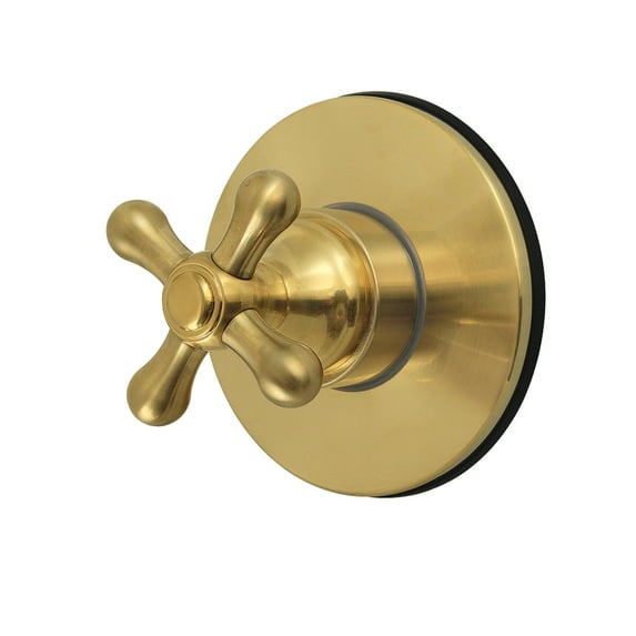 Kingston Brass KS4037AX Restoration Single-Handle Six-Way Diverter Valve with Round Trim Kit, Brushed Brass