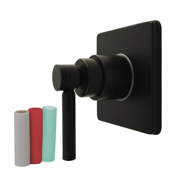 Kingston Brass KS4040DKL Kaiser Single-Handle Six-Way Diverter Valve with Square Trim Kit, Matte Black