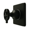 thumbnail image 1 of Kingston Brass KS4040RKZ Wendell Single-Handle Six-Way Diverter Valve with Knurled Handle and Square Trim Kit, Matte Black, 1 of 4