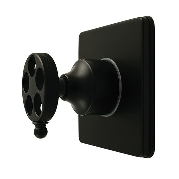 Kingston Brass KS4040RKZ Wendell Single-Handle Six-Way Diverter Valve with Knurled Handle and Square Trim Kit, Matte Black