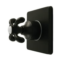 Kingston Brass KS4040TX French Country Single-Handle Six-Way Diverter Valve with Square Trim Kit, Matte Black