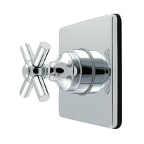 Kingston Brass KS4041EX Elinvar Single-Handle Six-Way Diverter Valve with Square Trim Kit, Polished Chrome