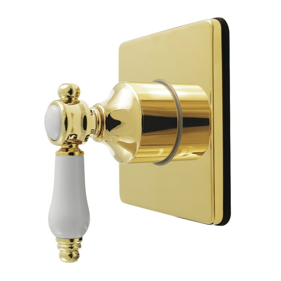 Kingston Brass KS4042BPL Bel-Air Single-Handle Six-Way Diverter Valve with Square Trim Kit, Polished Brass
