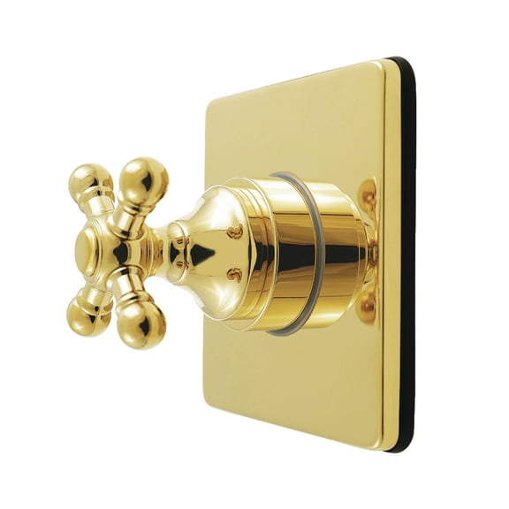 Kingston Brass KS4042BX Metropolitan Single-Handle Six-Way Diverter Valve with Square Trim Kit, Polished Brass