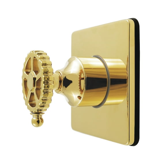 Kingston Brass KS4042CG Fuller Single-Handle Six-Way Diverter Valve with Square Trim Kit, Polished Brass