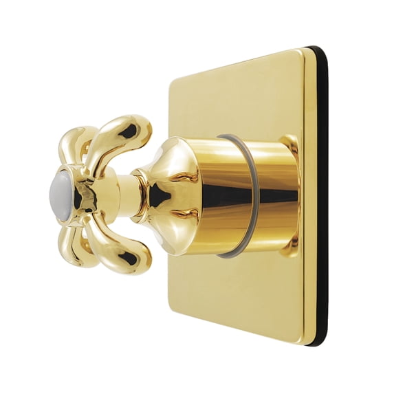 Kingston Brass KS4042TX French Country Single-Handle Six-Way Diverter Valve with Square Trim Kit, Polished Brass