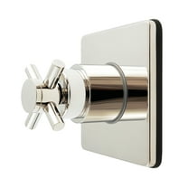Kingston Brass KS4046DX Concord Single-Handle Six-Way Diverter Valve with Square Trim Kit, Polished Nickel