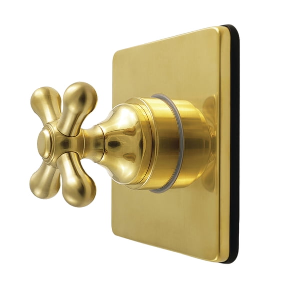 Kingston Brass KS4047AX Restoration Single-Handle Six-Way Diverter Valve with Square Trim Kit, Brushed Brass