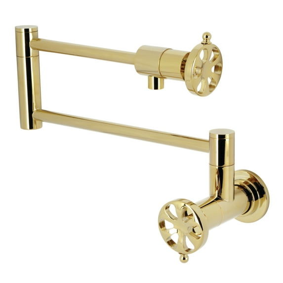 Kingston Brass KS4102RX Belknap Wall Mount Pot Filler Faucet, Polished Brass