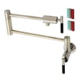 thumbnail image 1 of Kingston Brass KS4106CKL Kaiser Wall Mount Pot Filler Faucet, Polished Nickel, 1 of 8