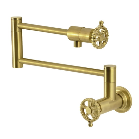 Kingston Brass KS4107CG Fuller Wall Mount Pot Filler Faucet, Brushed Brass