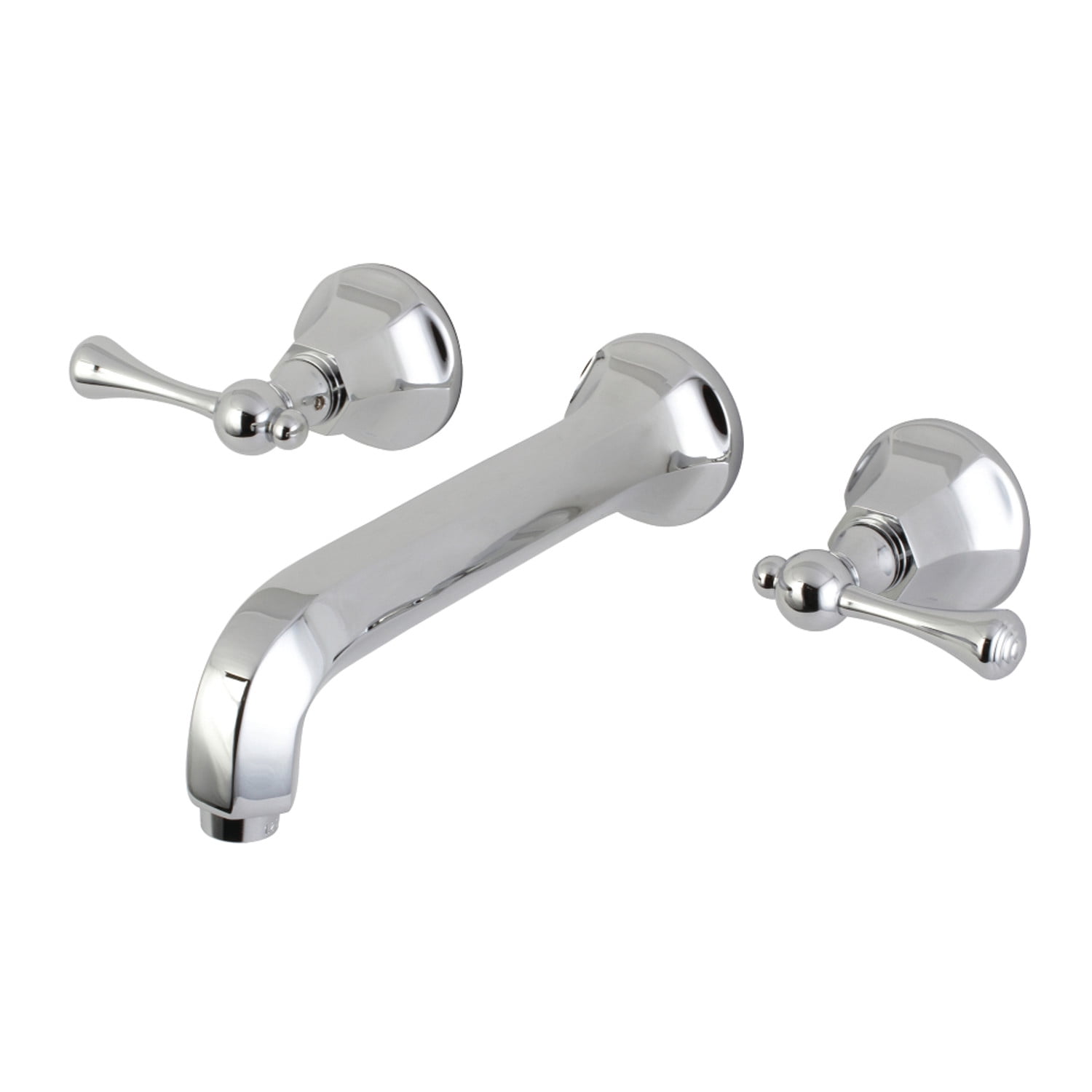 Polished Chrome Wall Mount Bathroom Faucet with Dual Handles