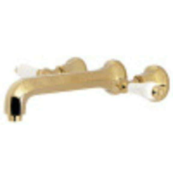Kingston Brass KS4122PL Metropolitan 2-Handle Wall Mount Bathroom Faucet, Polished Brass