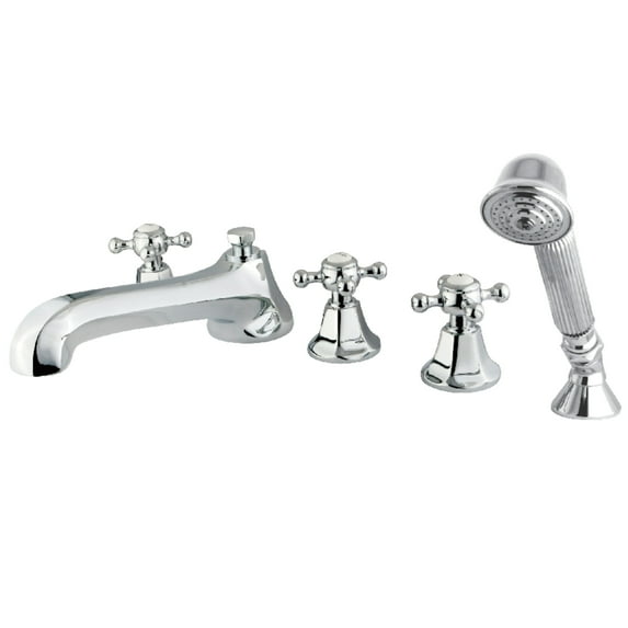 Kingston Brass KS43015BX Metropolitan 5-Piece Roman Tub Faucet with Hand Shower, Polished Chrome