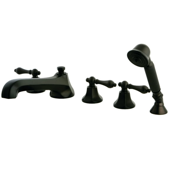 Kingston Brass KS43055AL Metropolitan 5-Piece Roman Tub Faucet with Hand Shower, Oil Rubbed Bronze