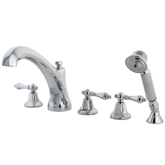 Kingston Brass KS43215AL Metropolitan 5-Piece Roman Tub Faucet with Hand Shower, Polished Chrome