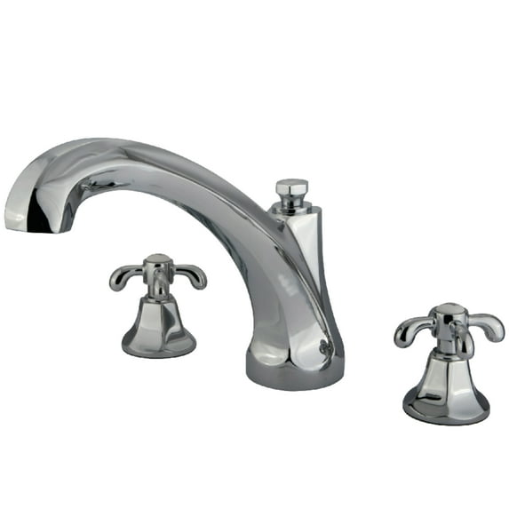 Kingston Brass KS4321TX Vintage Two-Handle Deck Mount Roman Tub Faucet, Polished Chrome