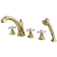 thumbnail image 1 of Kingston Brass KS43225PX  5-Piece Roman Tub Faucet with Hand Shower, Polished Brass, 1 of 4