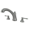 thumbnail image 1 of Kingston Brass KS4328TL Metropolitan Two-Handle Deck Mount Roman Tub Faucet, Brushed Nickel, 1 of 4