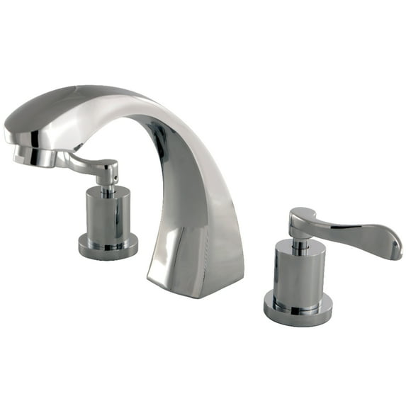 Kingston Brass KS4361DFL Vintage Two-Handle Deck Mount Roman Tub Faucet, Polished Chrome