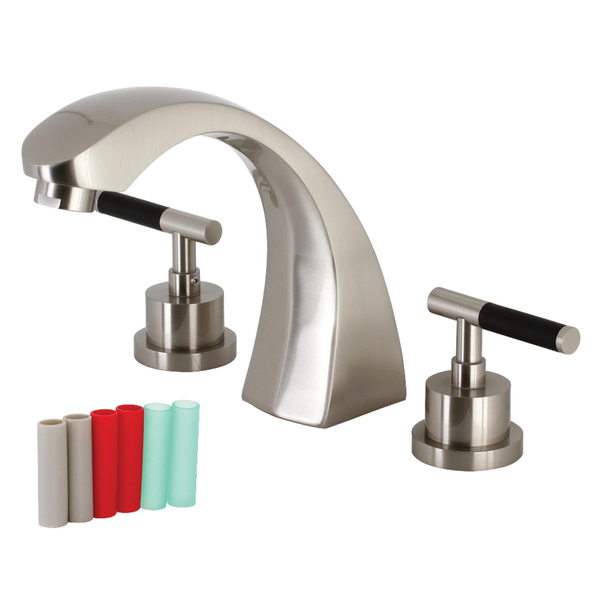 Kingston Brass KS4368CKL Kaiser Two-Handle Deck Mount Roman Tub Faucet, Brushed Nickel