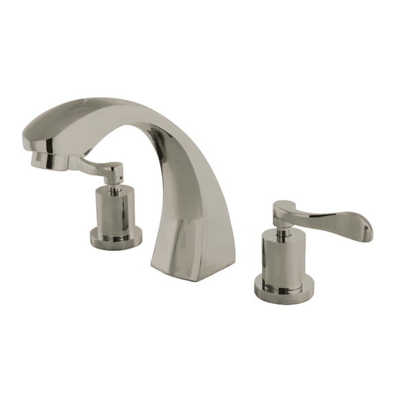 Kingston Brass KS4368DFL Vintage Two-Handle Deck Mount Roman Tub Faucet, Brushed Nickel