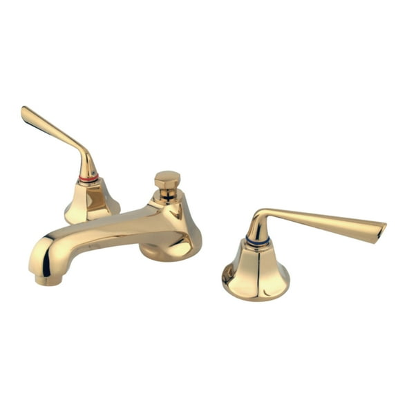 Kingston Brass Silver Sage Two Handle 8" to 16" Widespread Lavatory Faucet with Brass Pop-up
